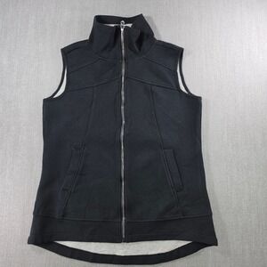 Betsey Johnson Performance Vest Womens‎ Large Black Full Zip Funnel Neck Pockets